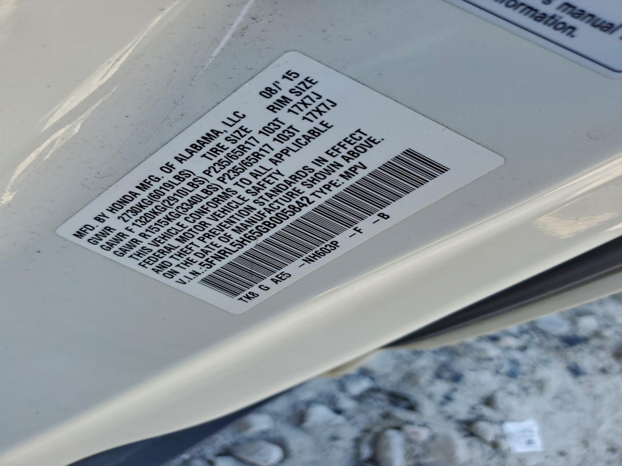 2016 HONDA ODYSSEY EXL photo 13