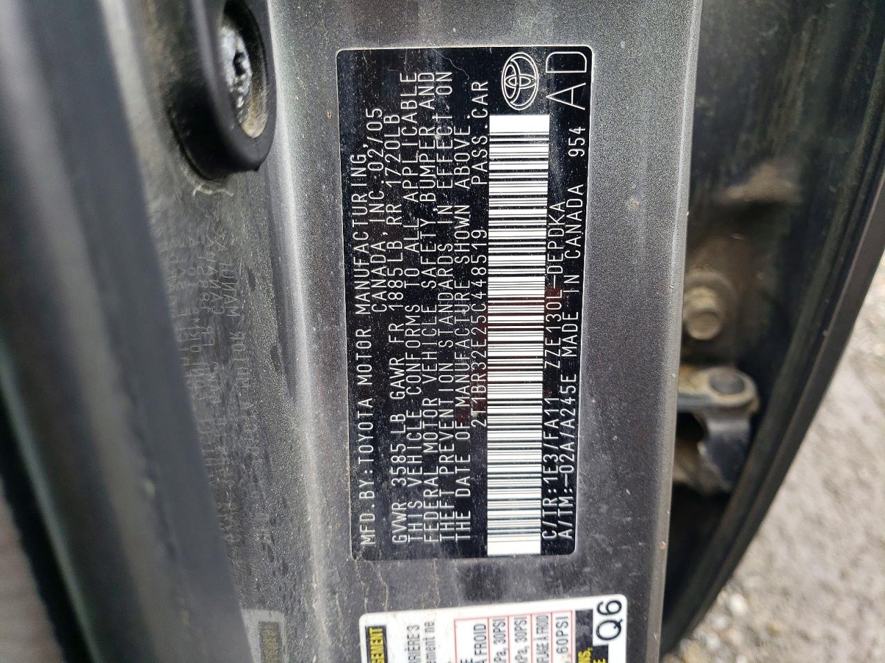 2005 TOYOTA COROLLA CE photo 12
