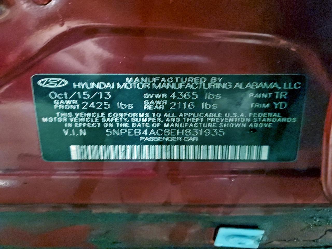 2014 HYUNDAI SONATA GLS photo 12