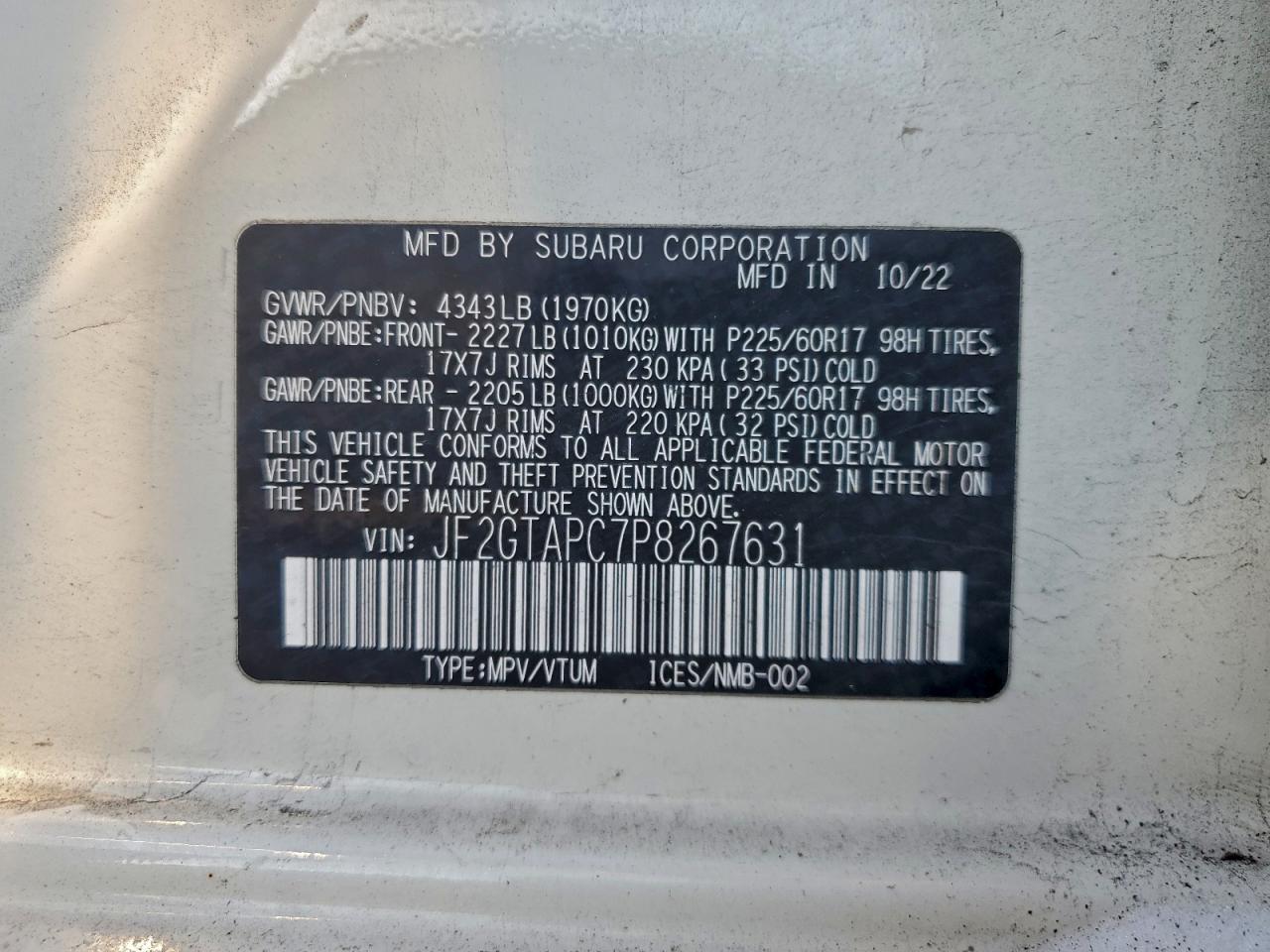 2023 SUBARU CROSSTREK PREMIUM photo 13