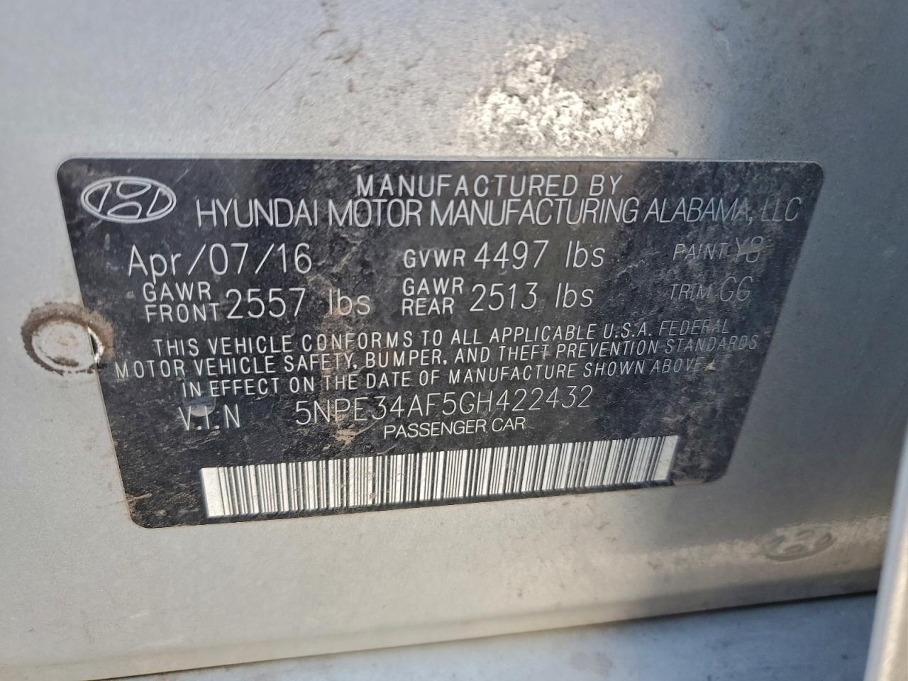 2016 HYUNDAI SONATA SPORT photo 12