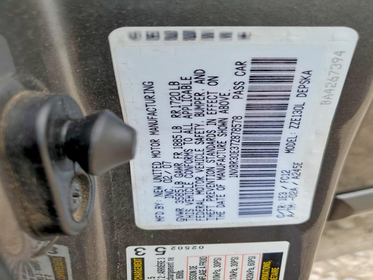 2007 TOYOTA COROLLA CE photo 12