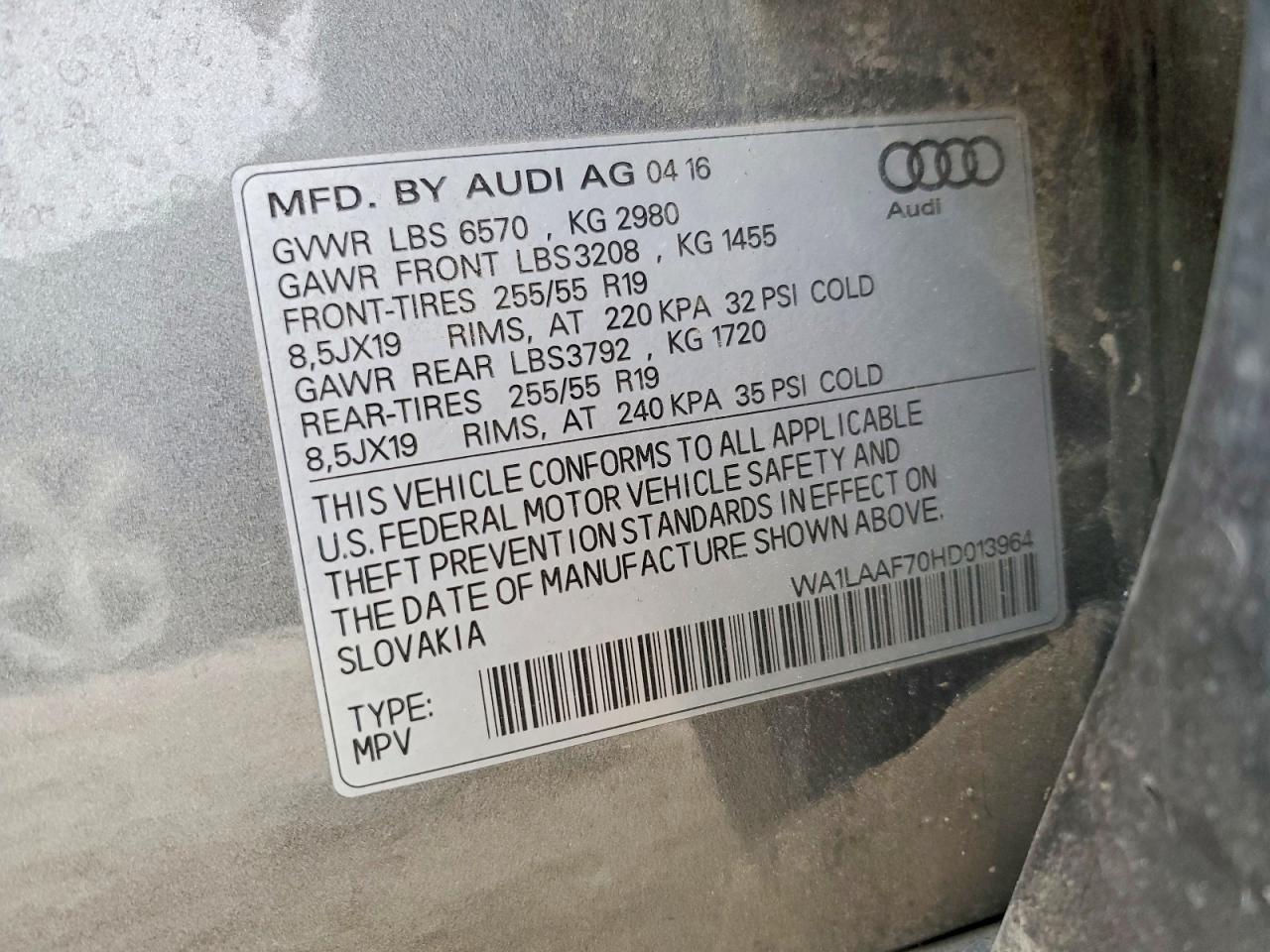 2017 AUDI Q7 PREMIUM PLUS photo 13