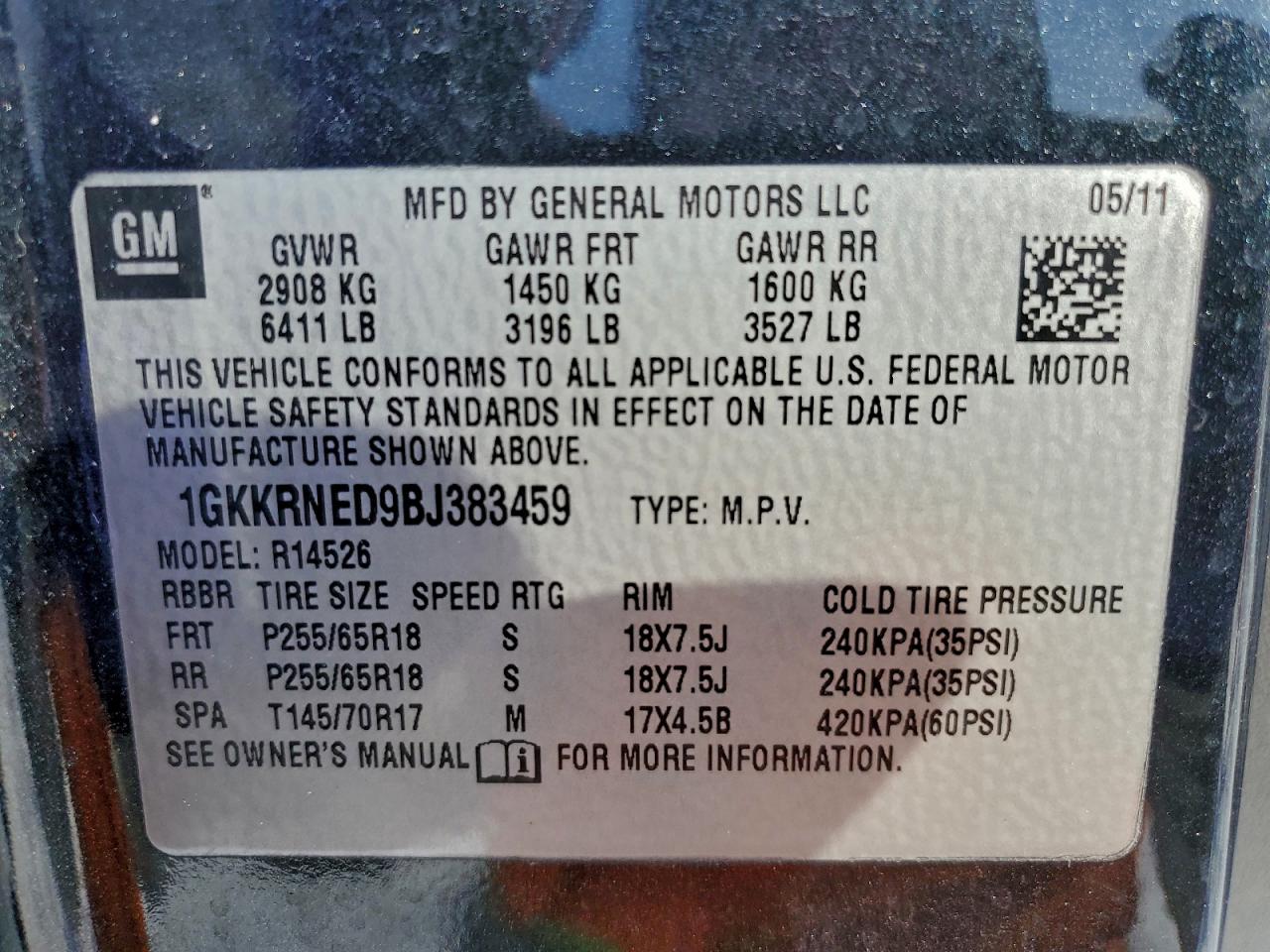 2011 GMC ACADIA SLE photo 14