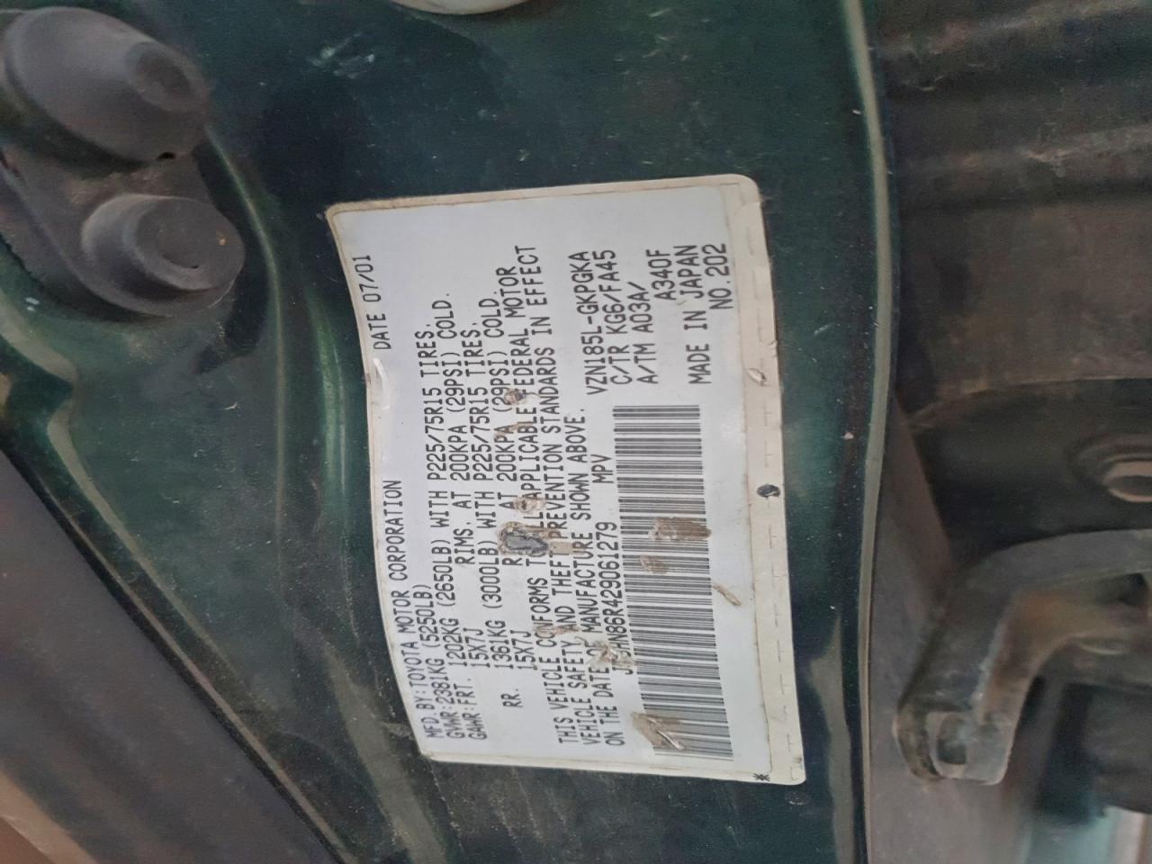 2002 TOYOTA 4RUNNER SR5 photo 12