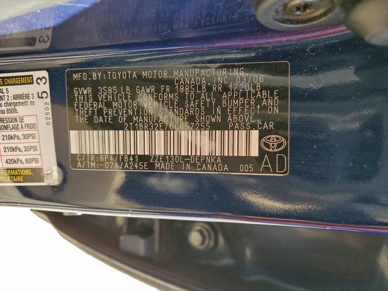 2006 TOYOTA COROLLA CE photo 12