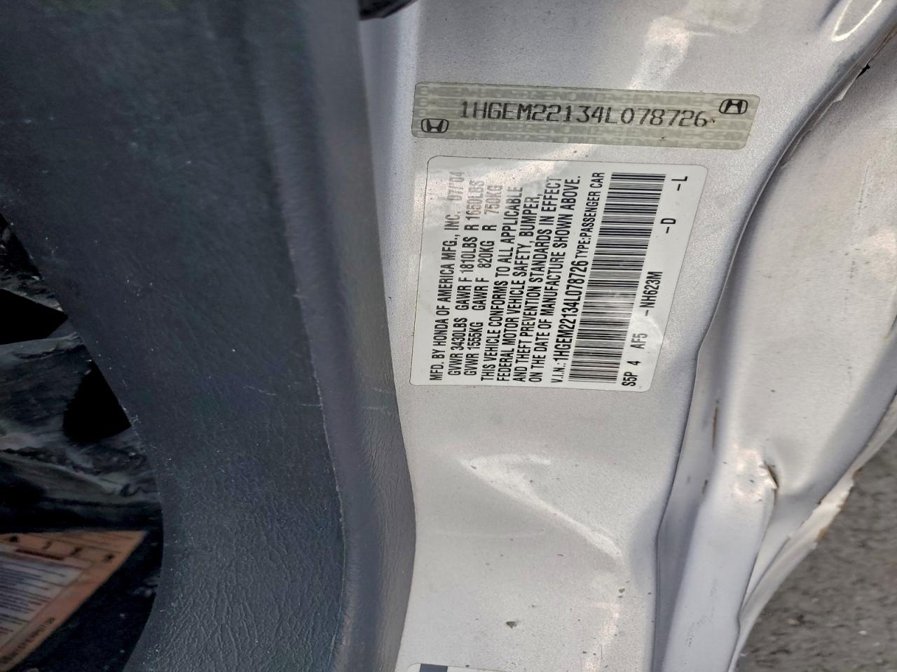 2004 HONDA CIVIC DX VP photo 23