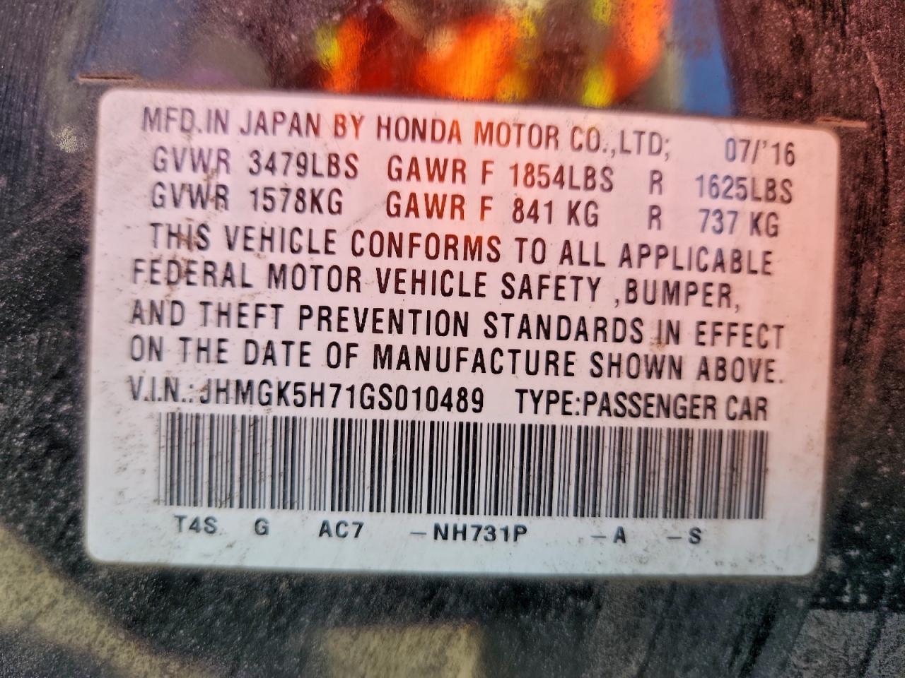 2016 HONDA FIT EX photo 34