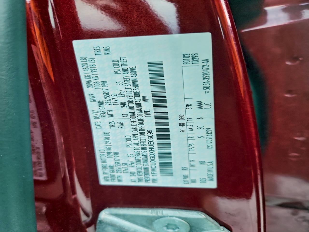 2017 FORD ESCAPE SE photo 13