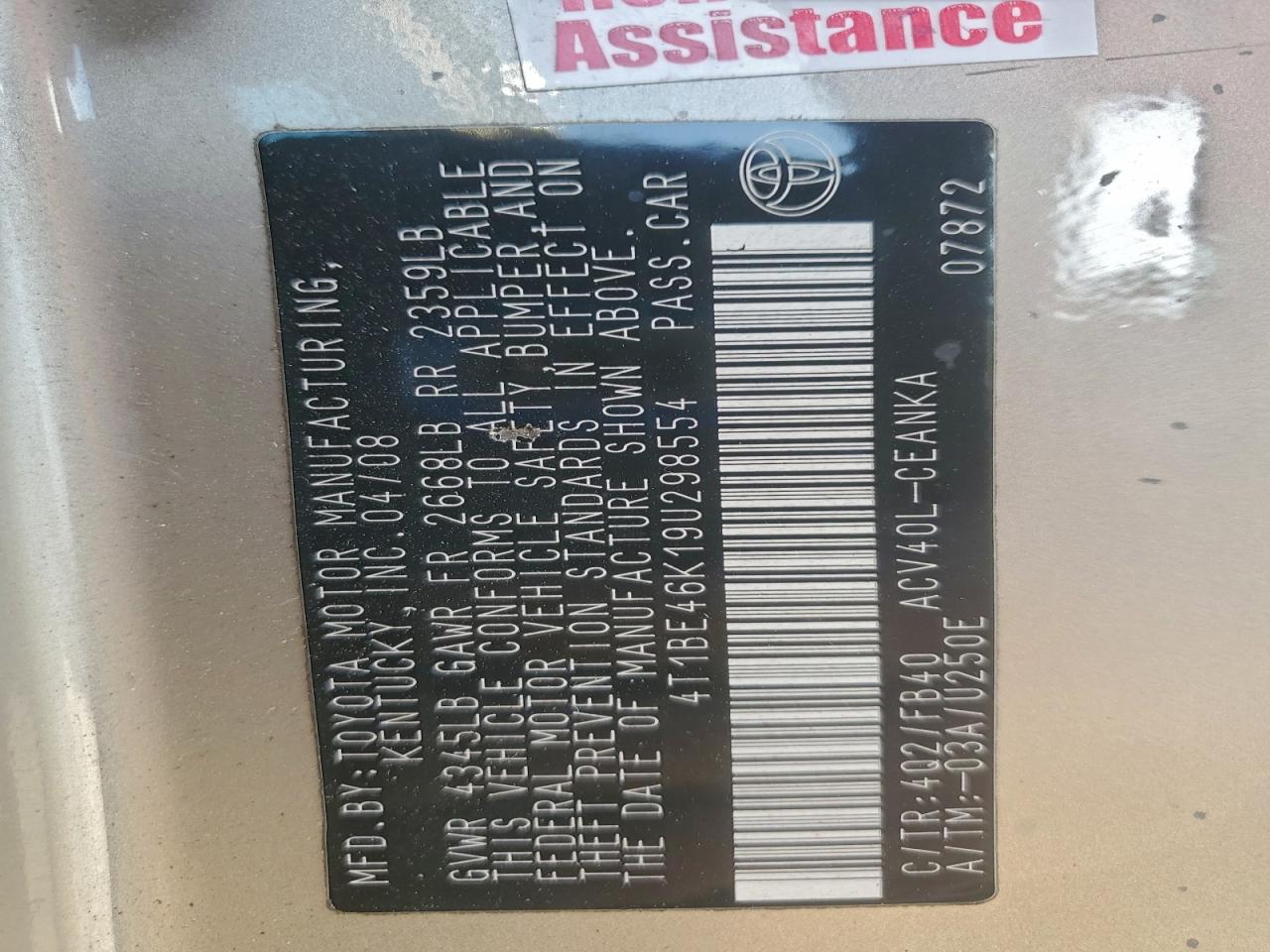 2009 TOYOTA CAMRY BASE photo 34