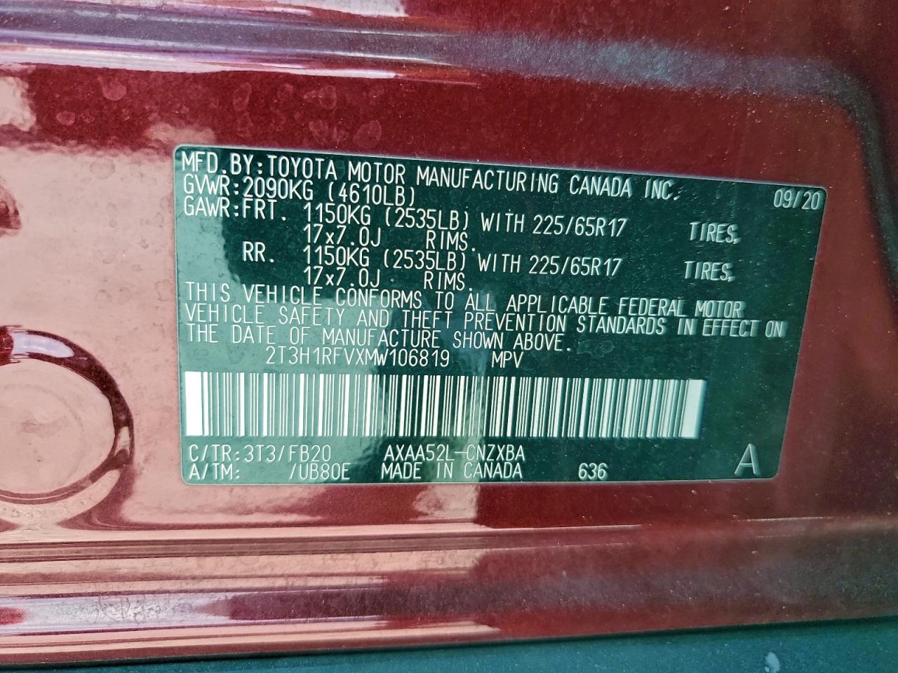2021 TOYOTA RAV4 LE photo 14