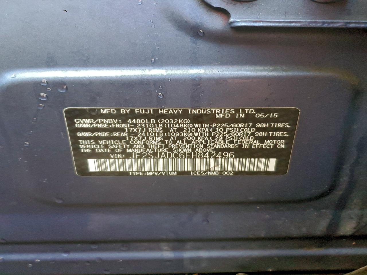 2015 SUBARU FORESTER 2.5I PREMIUM photo 37