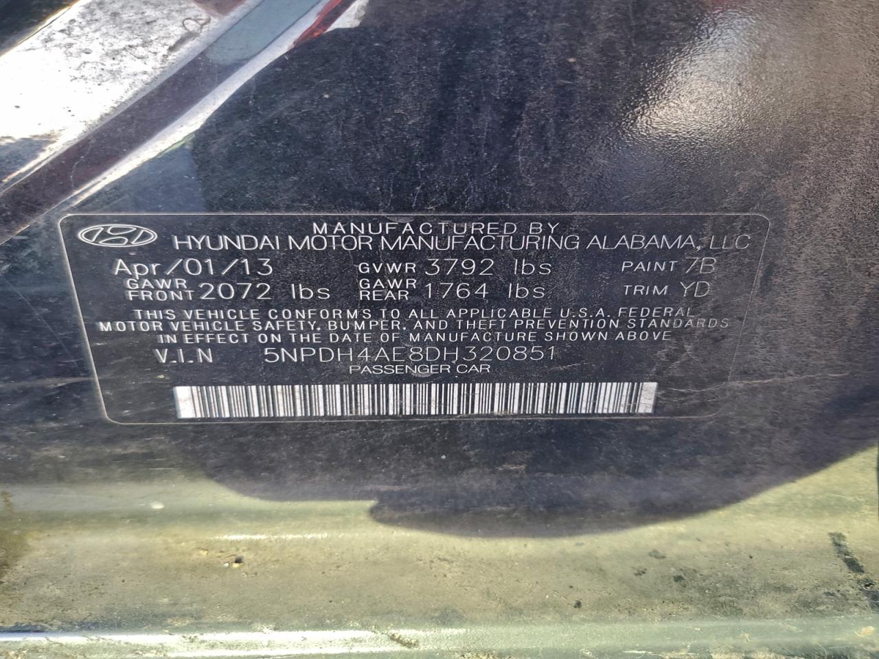 2013 HYUNDAI ELANTRA GLS photo 13