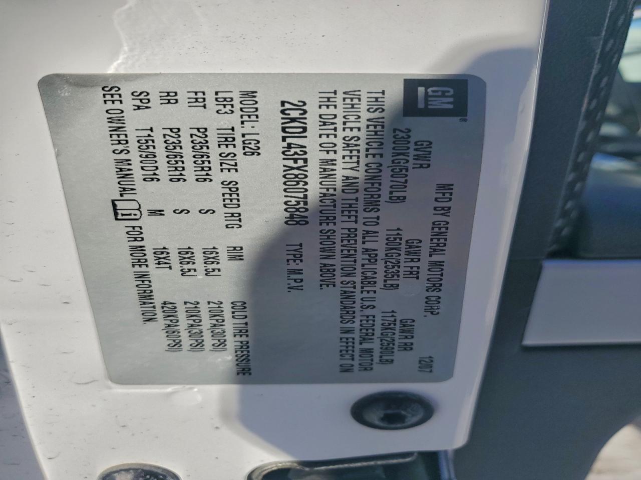 2008 PONTIAC TORRENT photo 13