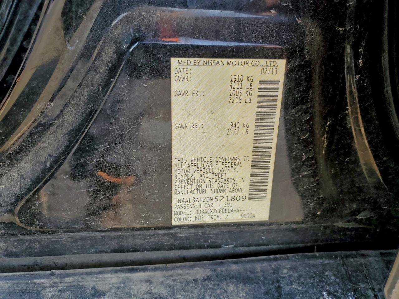 2013 NISSAN ALTIMA 2.5 photo 12