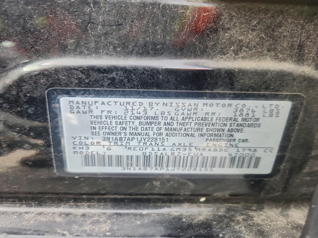 2018 NISSAN SENTRA S photo 13