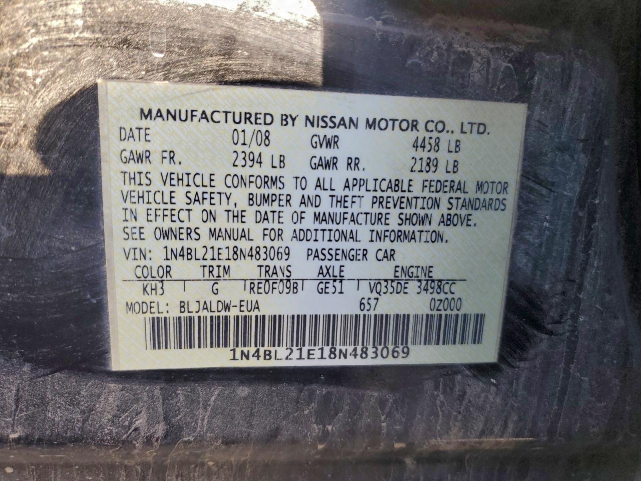 2008 NISSAN ALTIMA 3.5SE photo 12