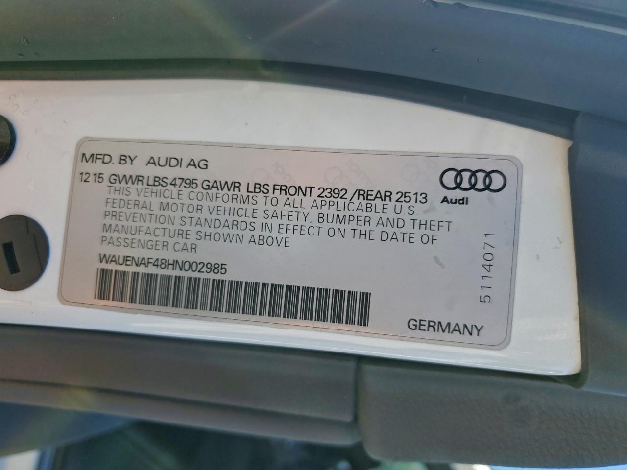 2017 AUDI A4 PREMIUM PLUS photo 12
