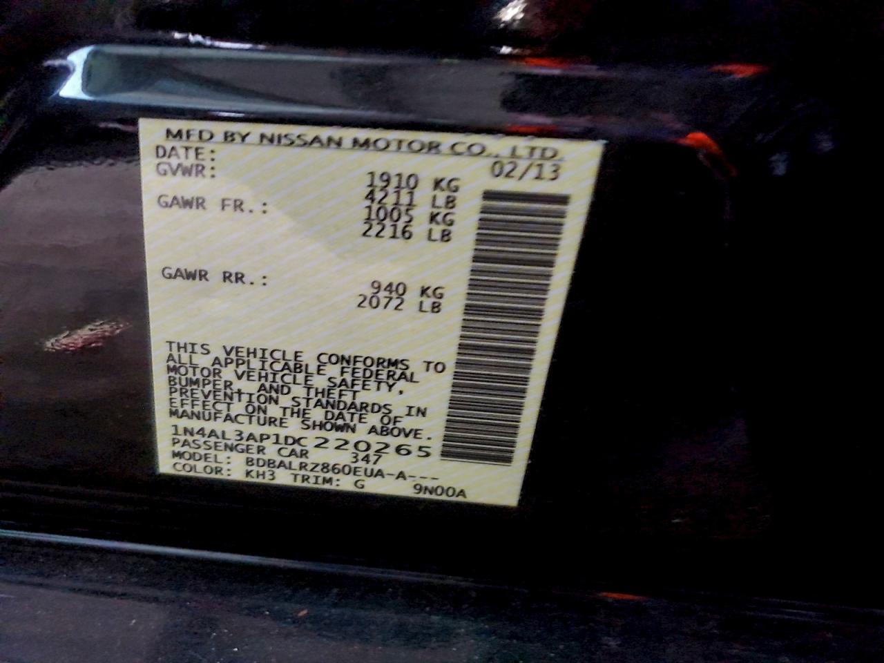 2013 NISSAN ALTIMA 2.5 photo 12