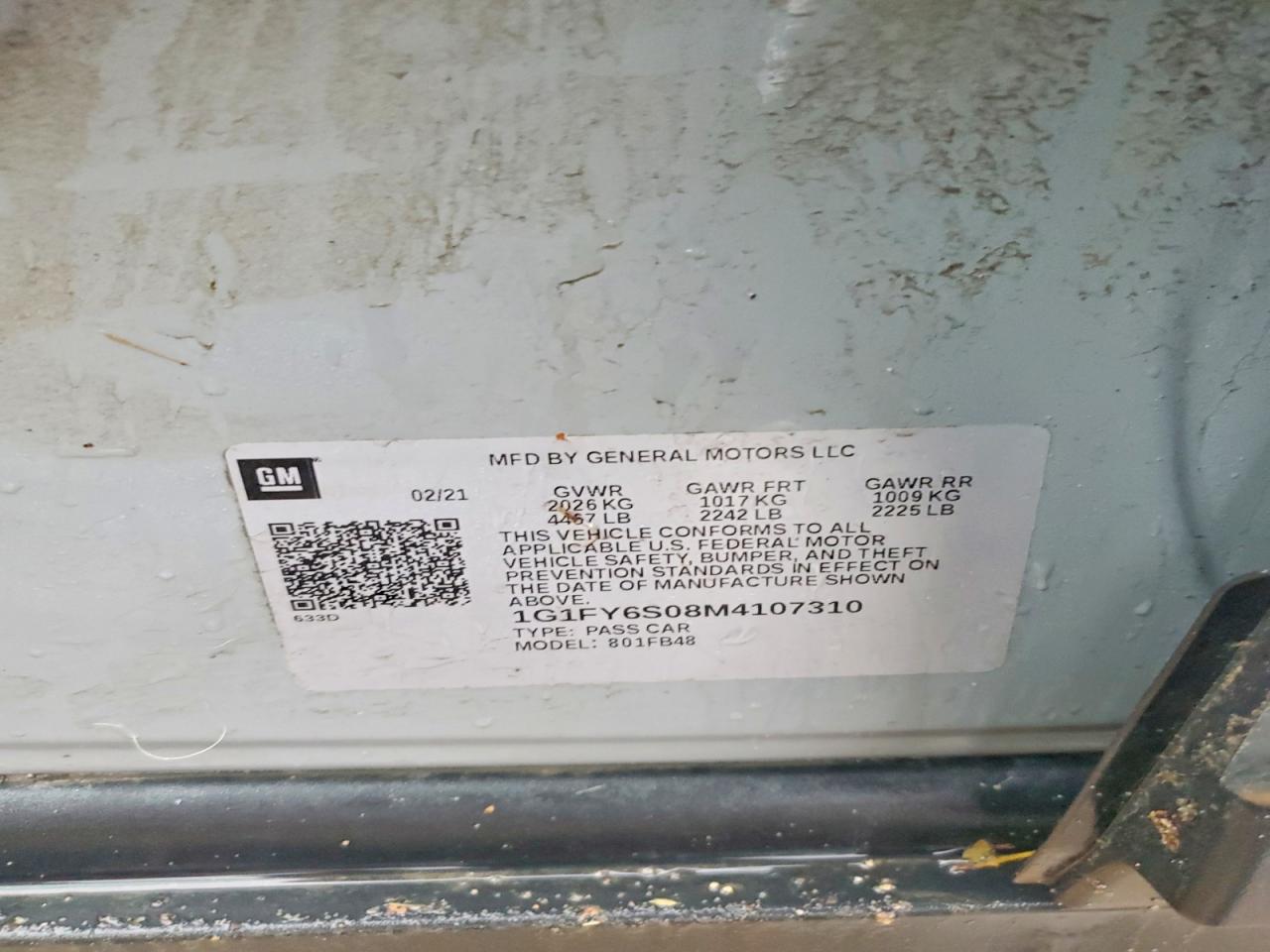 2021 CHEVROLET BOLT EV LT photo 12