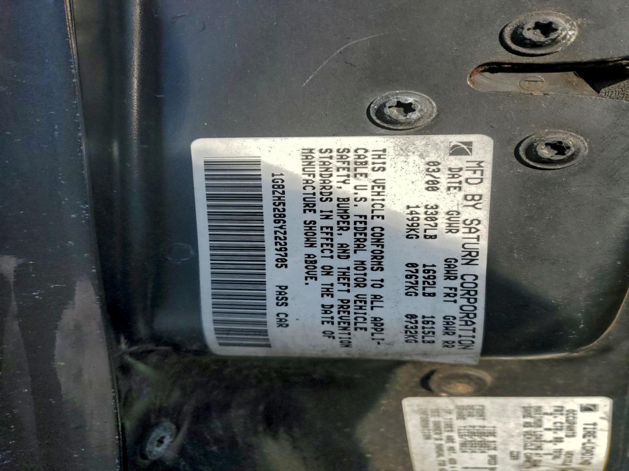 2000 SATURN SL1 photo 12