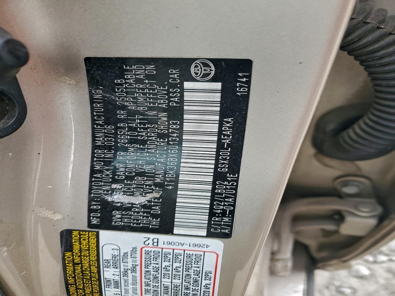2006 TOYOTA AVALON XL photo 12