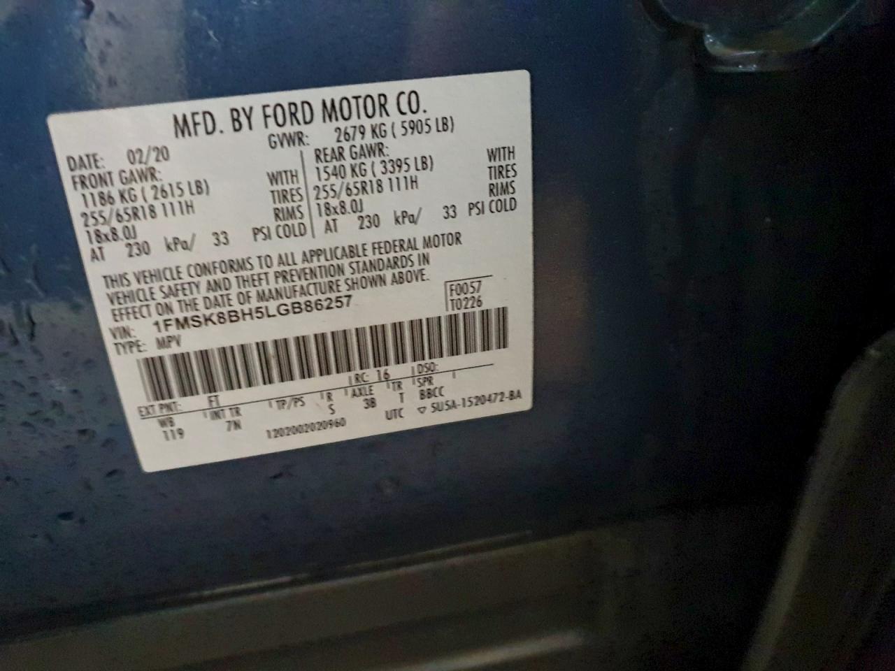 2020 FORD EXPLORER photo 13