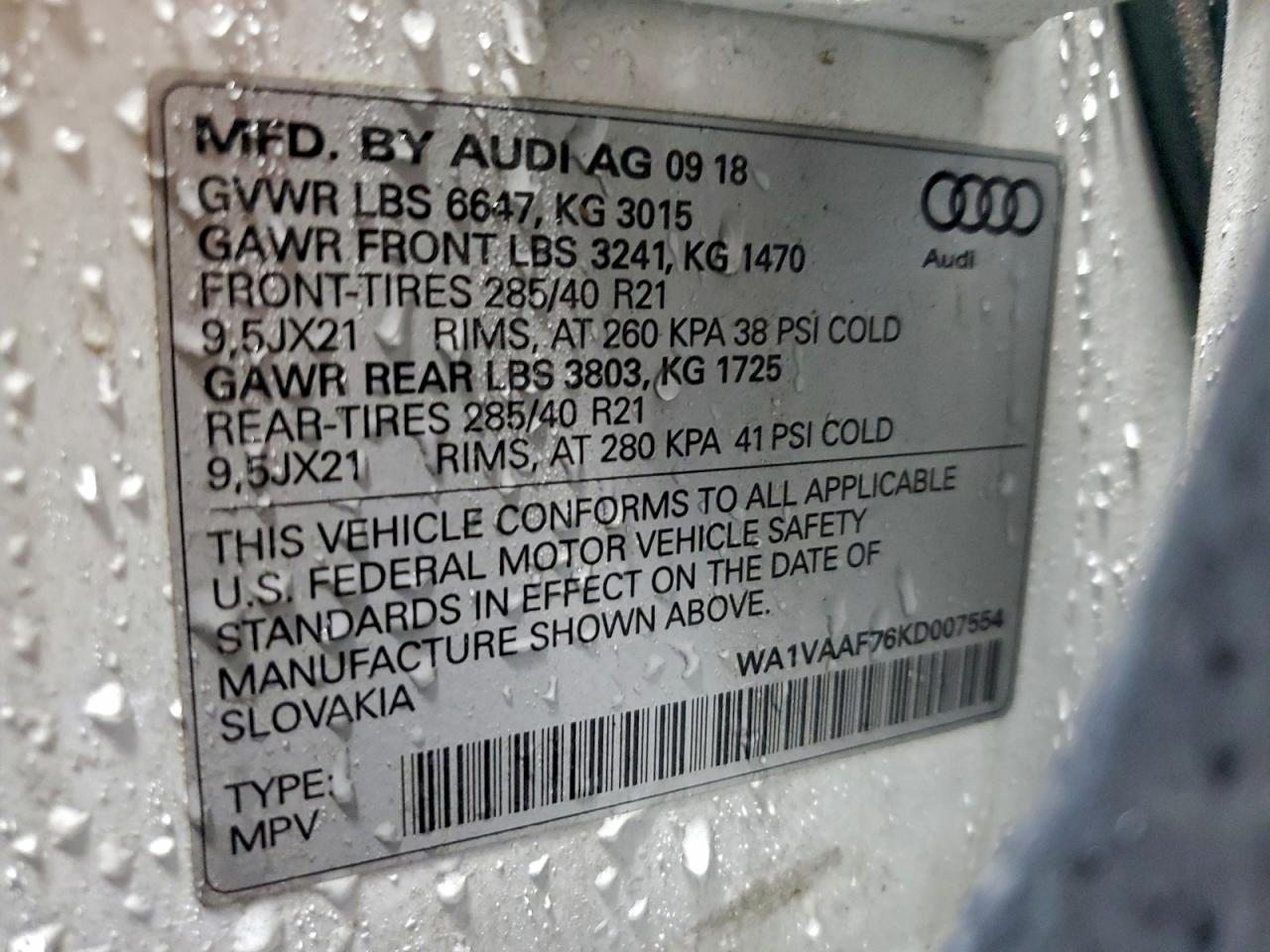 2019 AUDI Q7 PRESTIGE photo 13