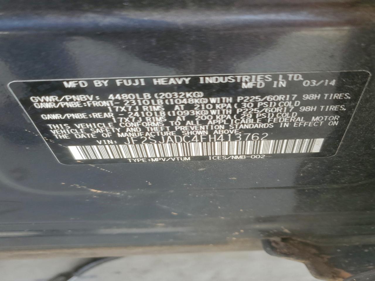 2015 SUBARU FORESTER 2.5I PREMIUM photo 13