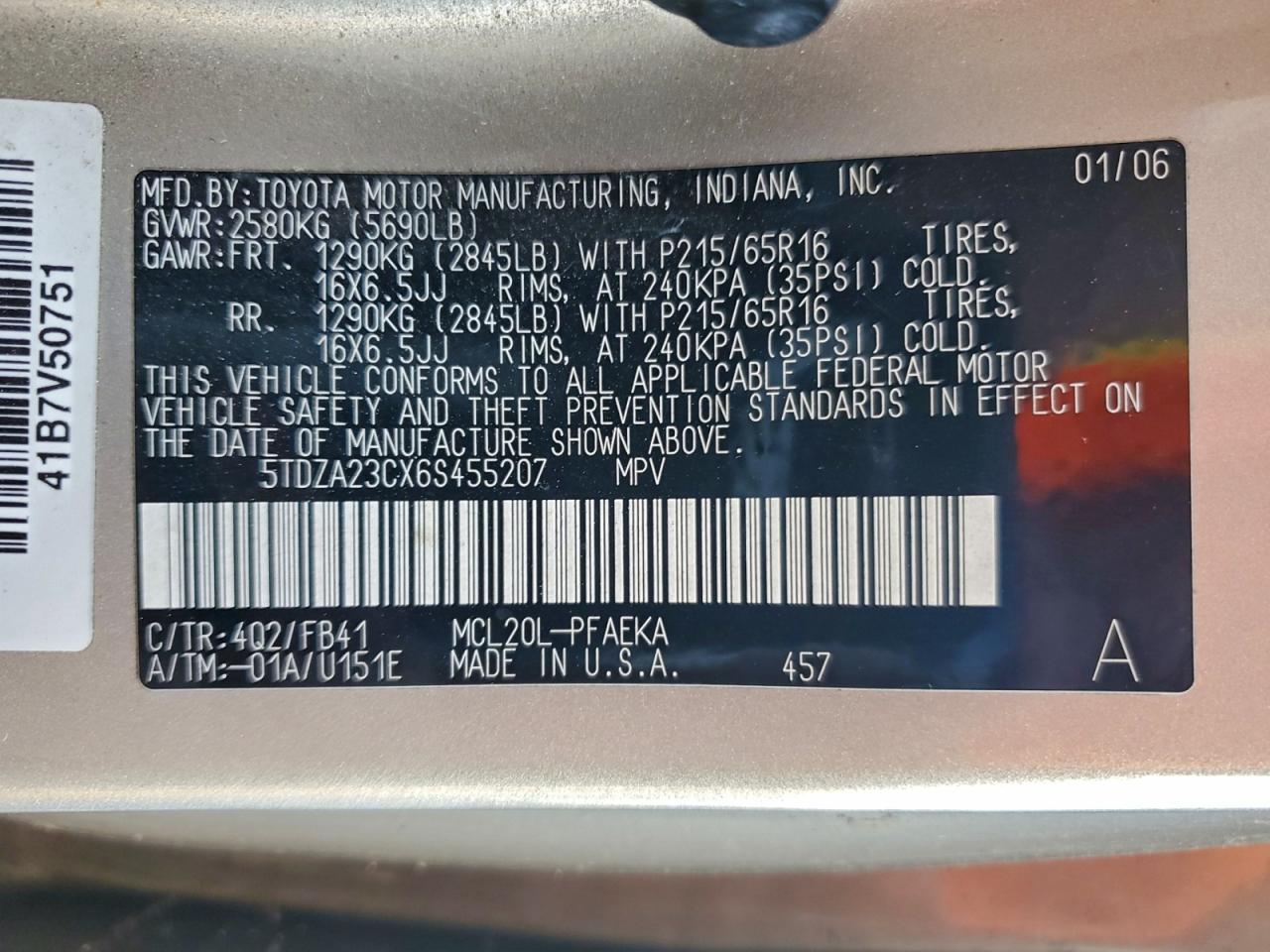 2006 TOYOTA SIENNA CE photo 13
