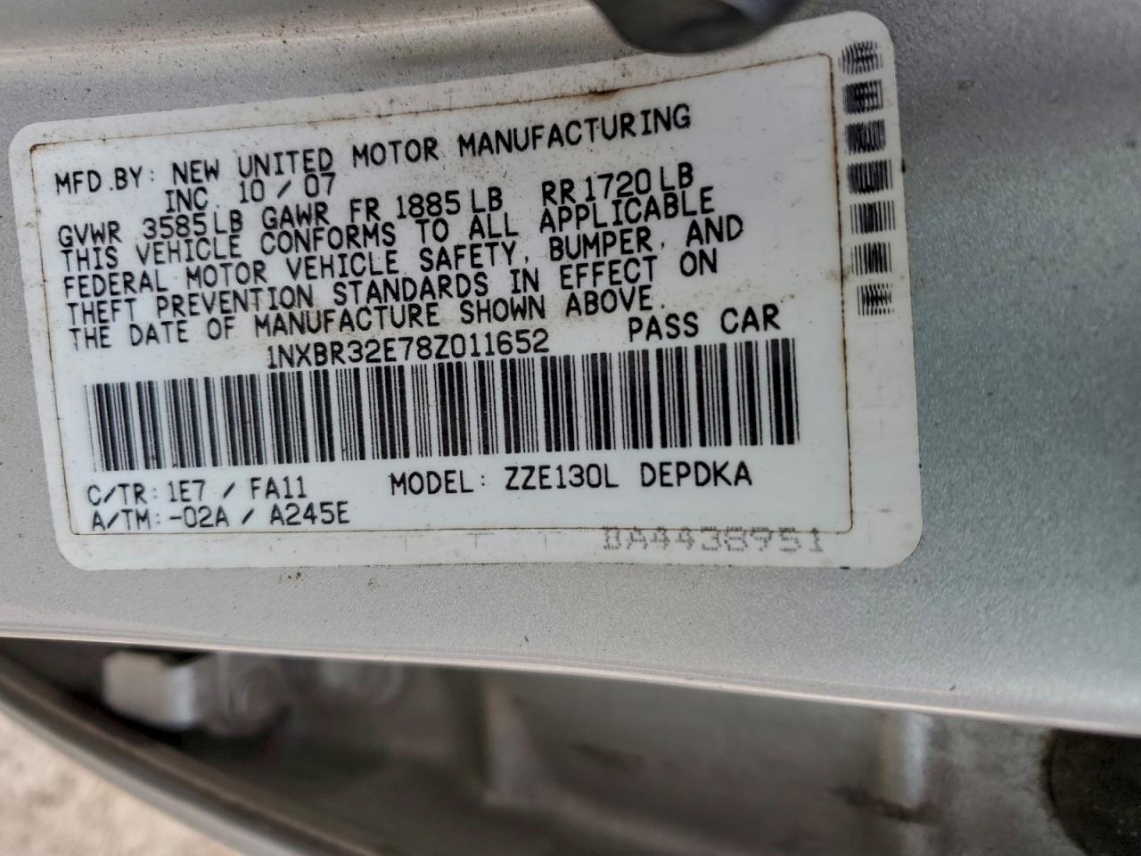 2008 TOYOTA COROLLA CE photo 12