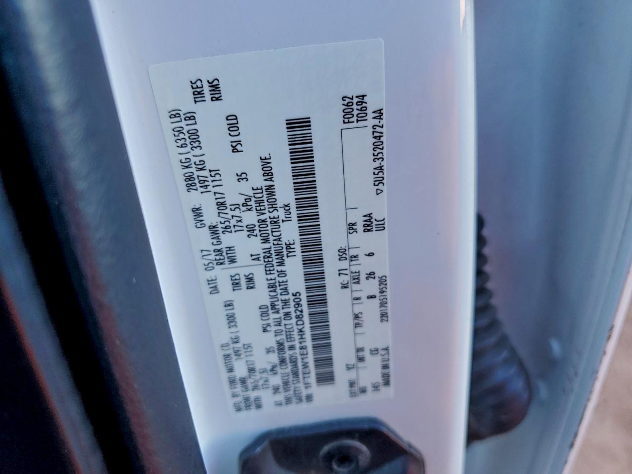 2017 FORD F150 SUPERCREW photo 13