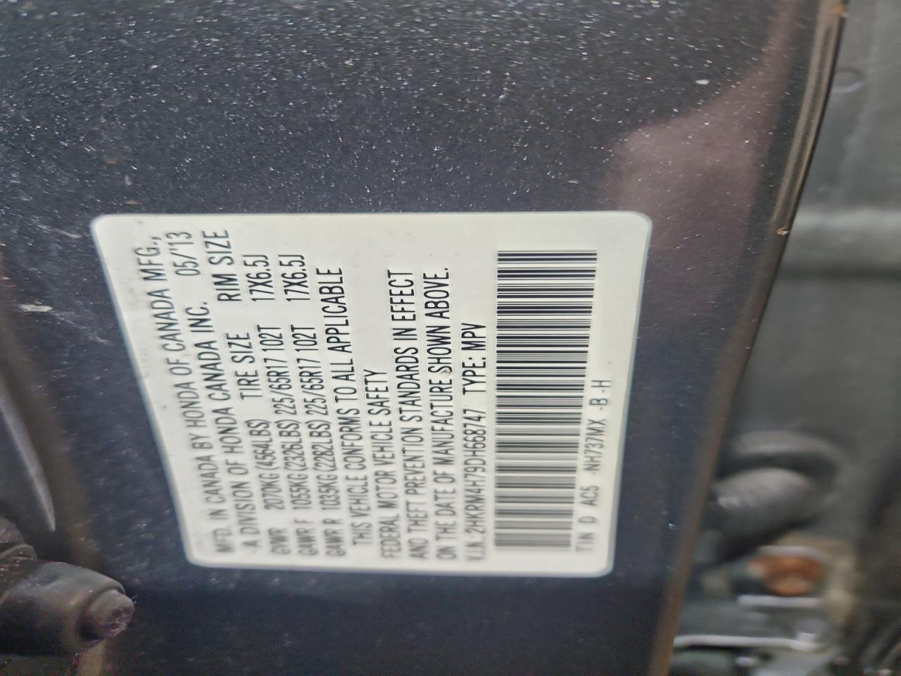 2013 HONDA CR-V EXL photo 14