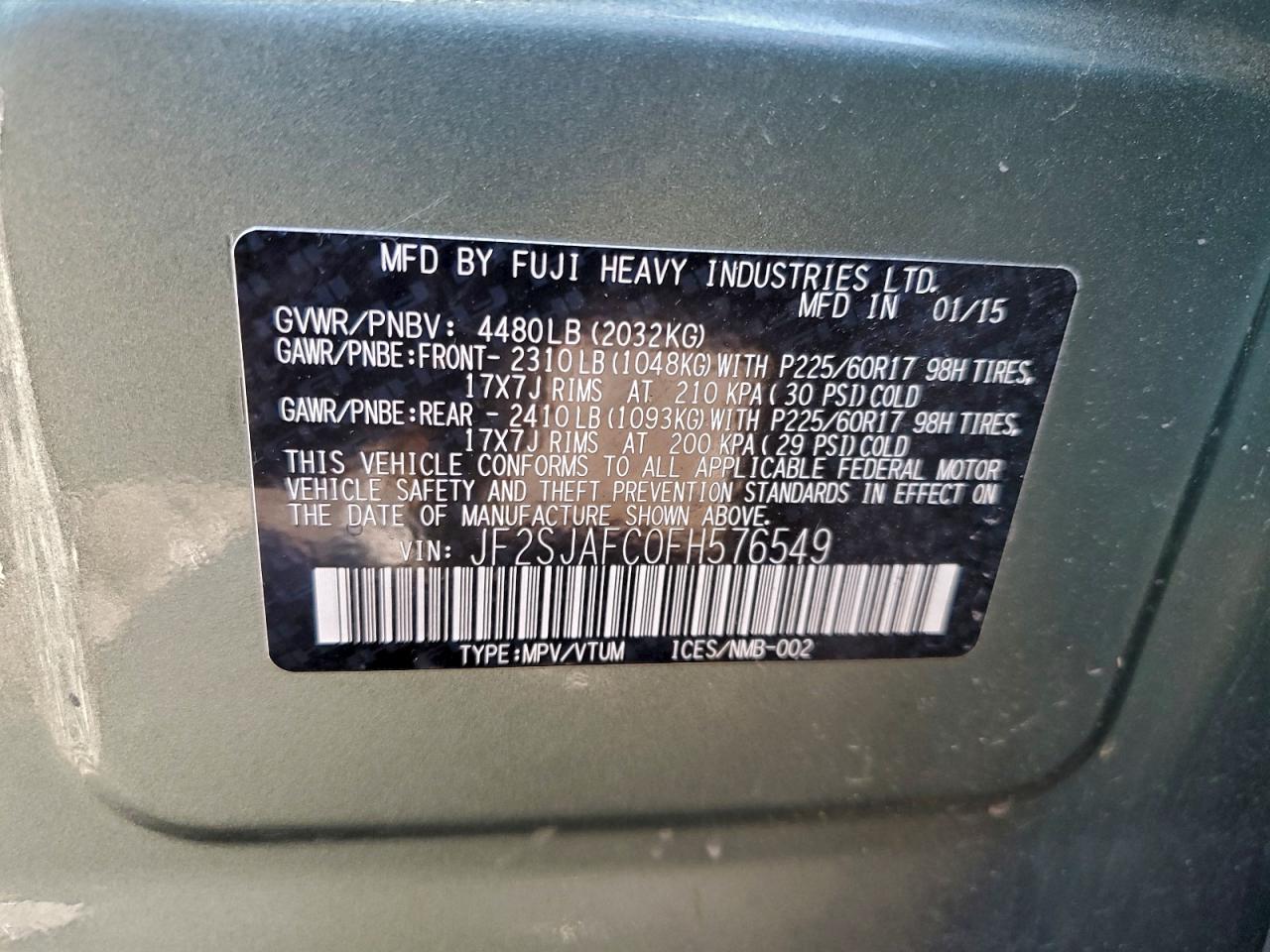 2015 SUBARU FORESTER photo 13