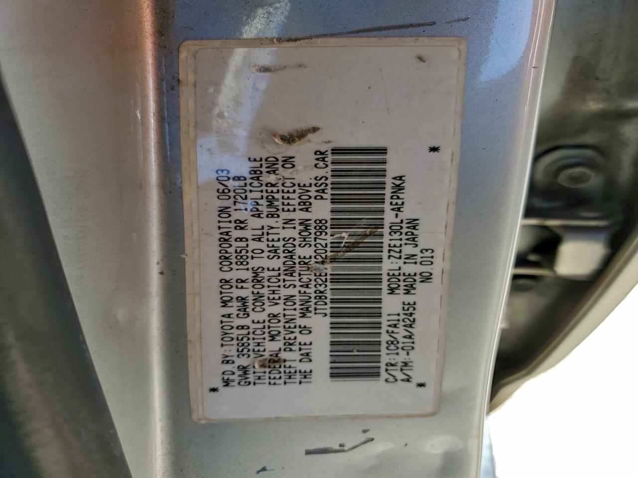 2004 TOYOTA COROLLA CE photo 12