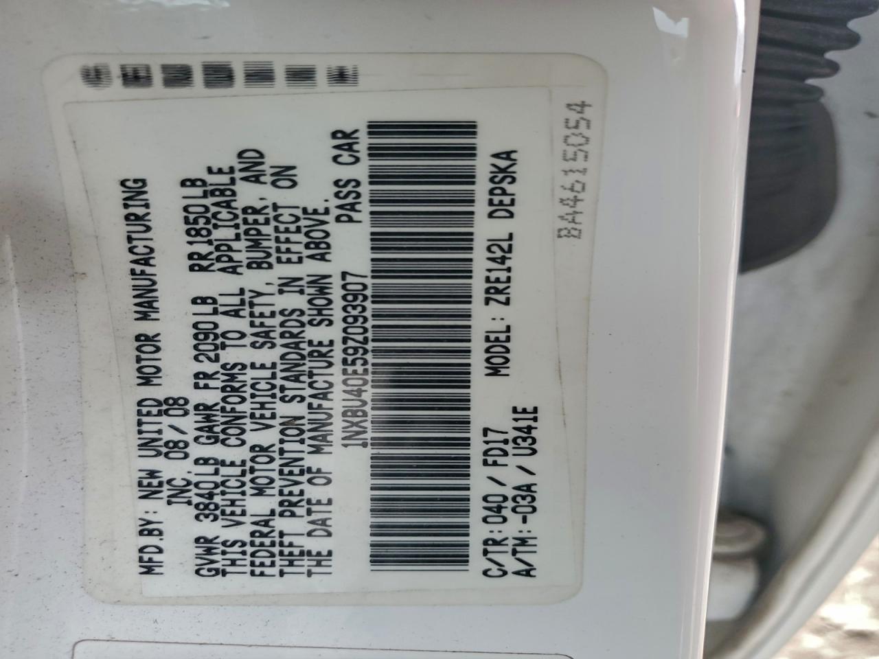 2009 TOYOTA COROLLA BASE photo 12