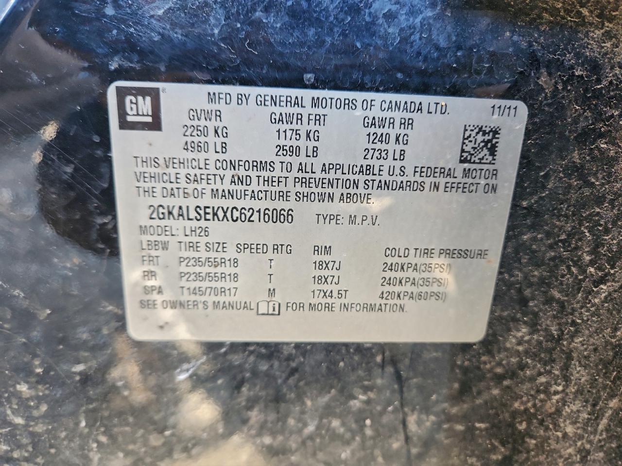 2012 GMC TERRAIN SLE photo 13