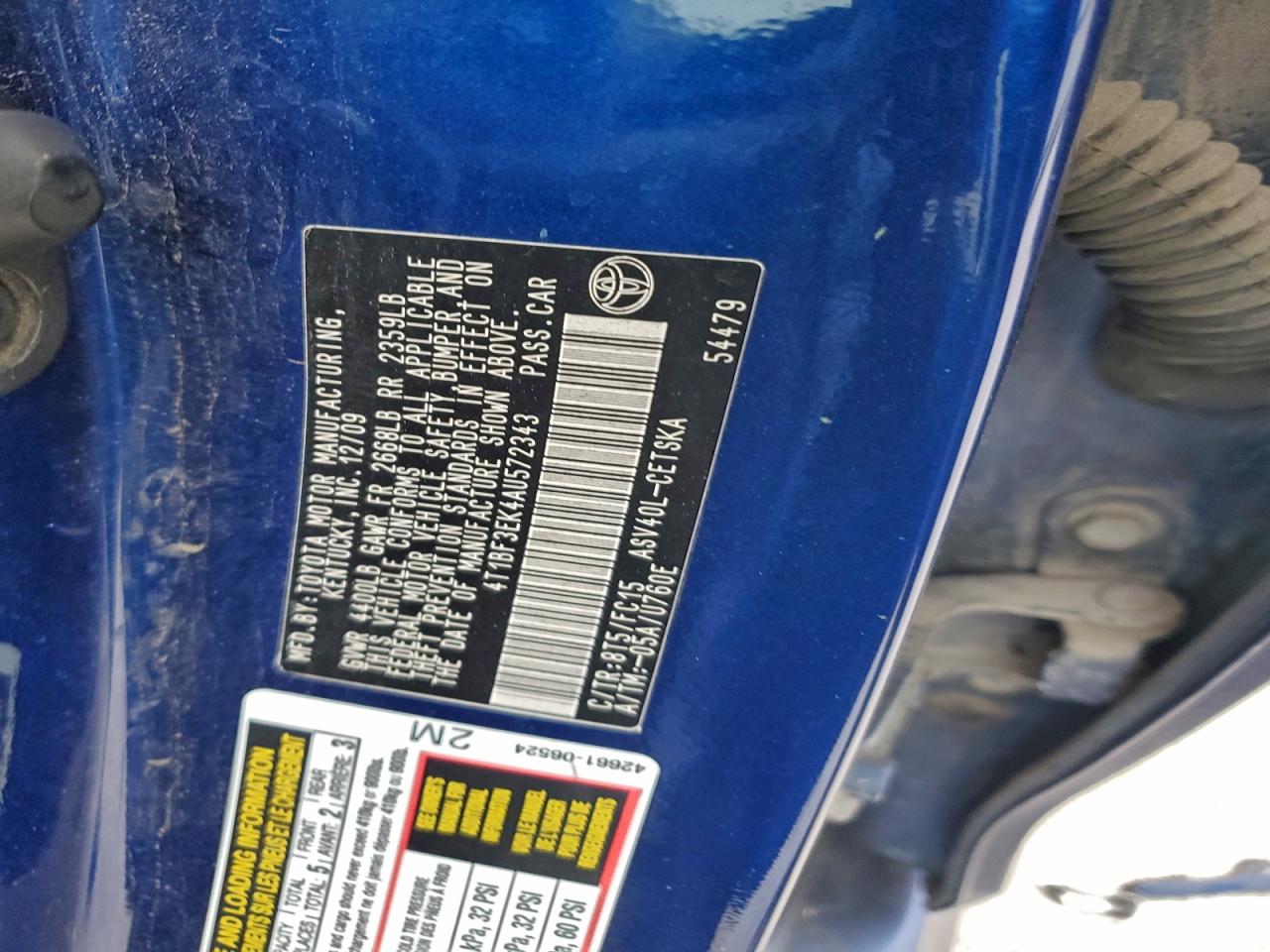 2010 TOYOTA CAMRY BASE photo 13