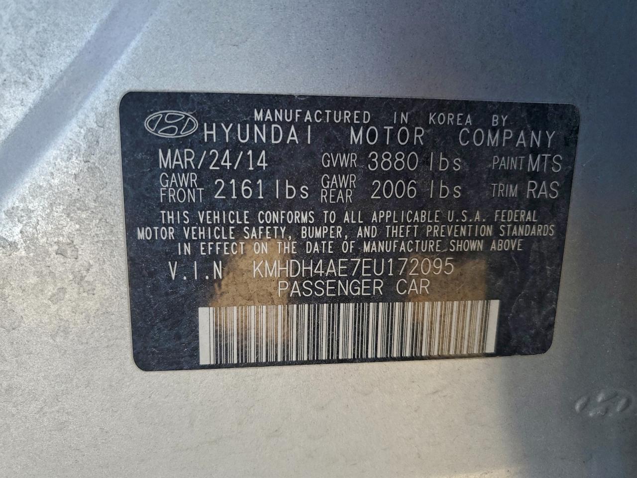 2014 HYUNDAI ELANTRA SE photo 13