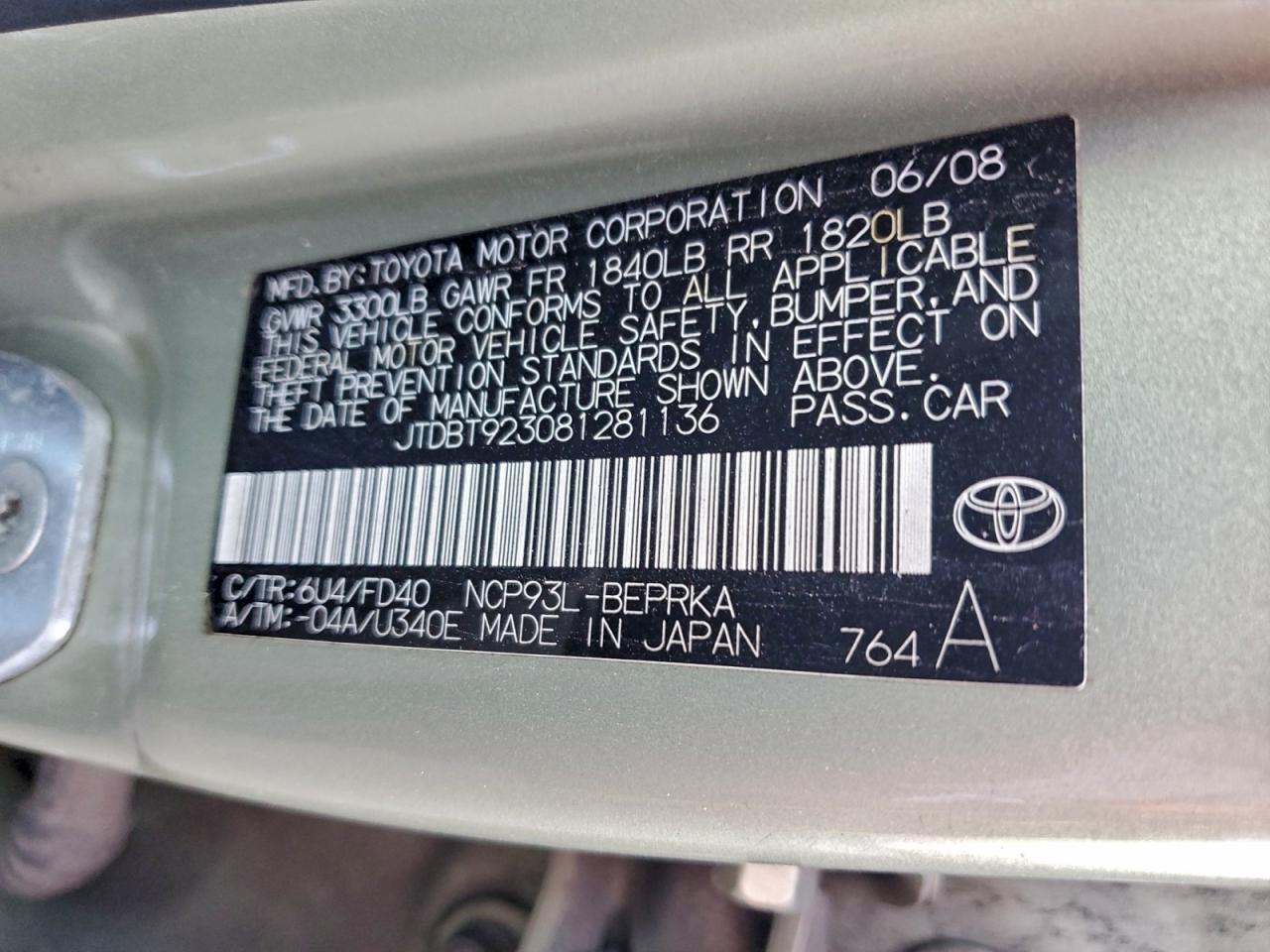 2008 TOYOTA YARIS photo 13