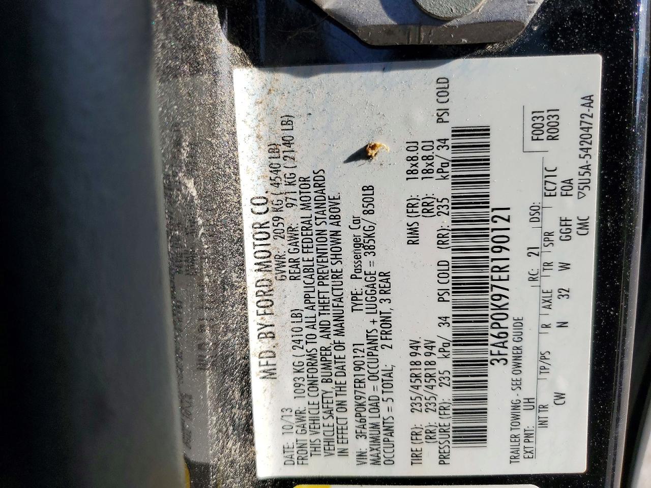 2014 FORD FUSION TITANIUM photo 12