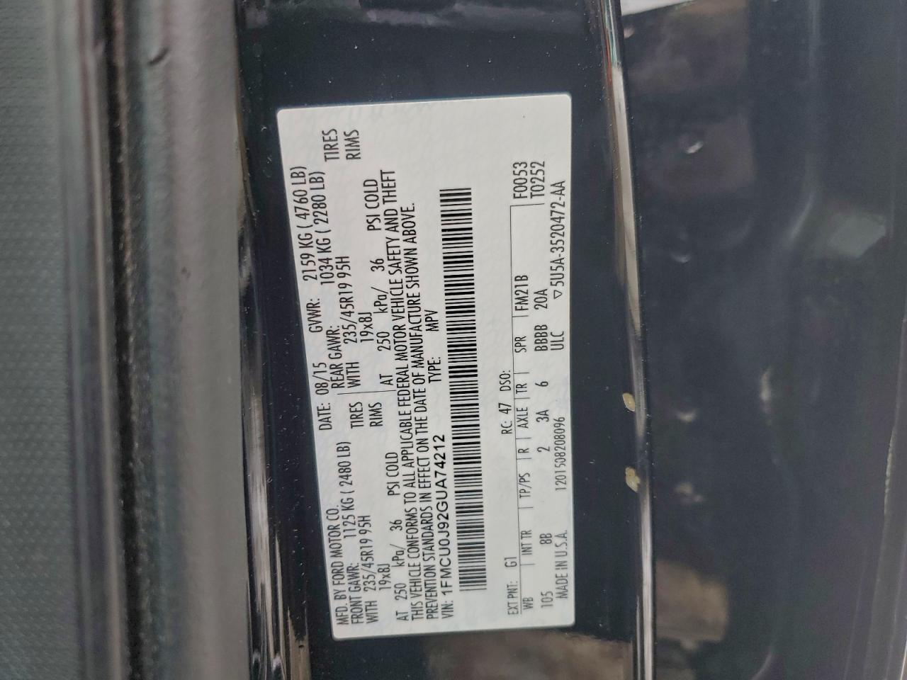 2016 FORD ESCAPE TITANIUM photo 25