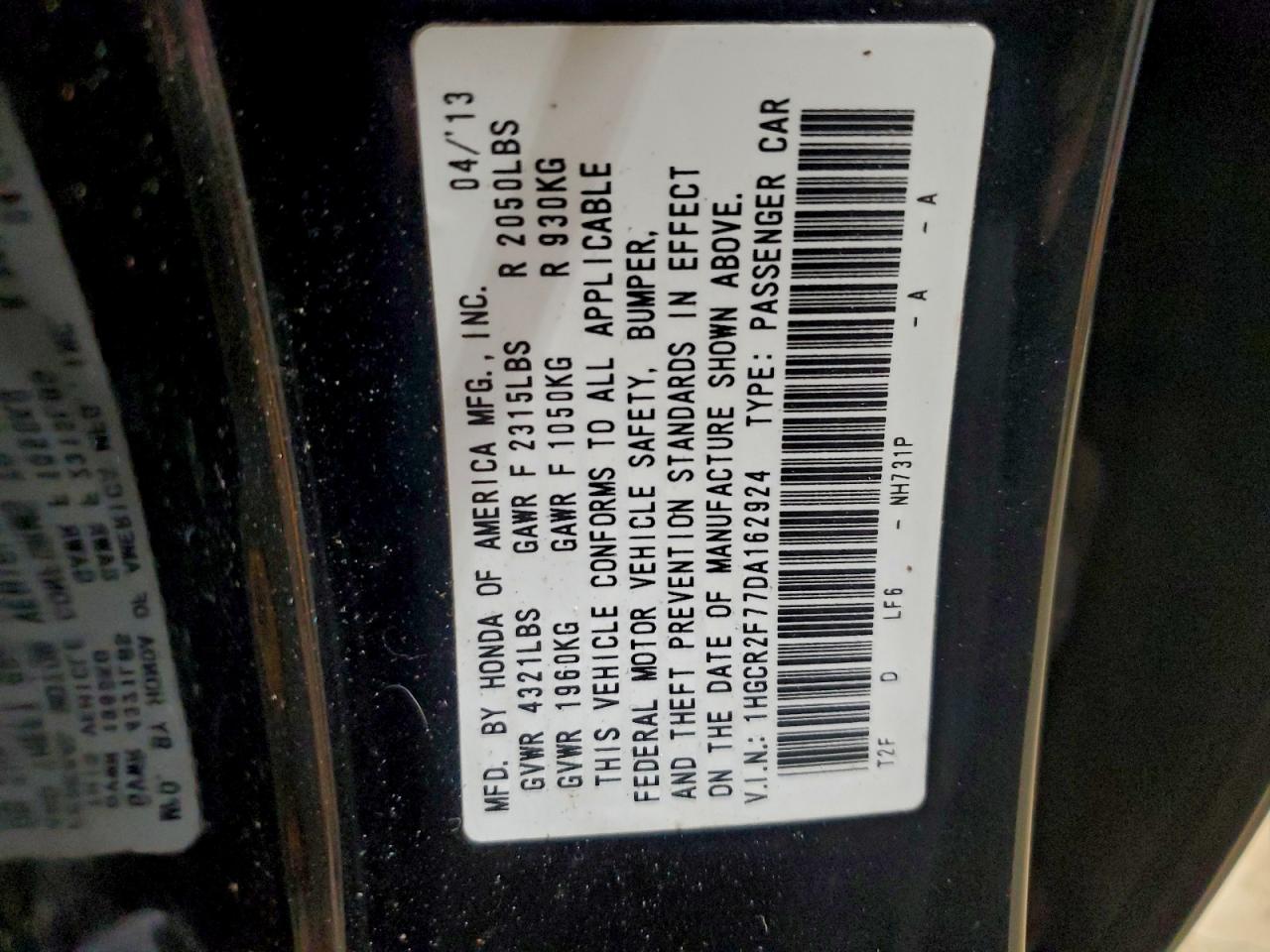 2013 HONDA ACCORD EX photo 34