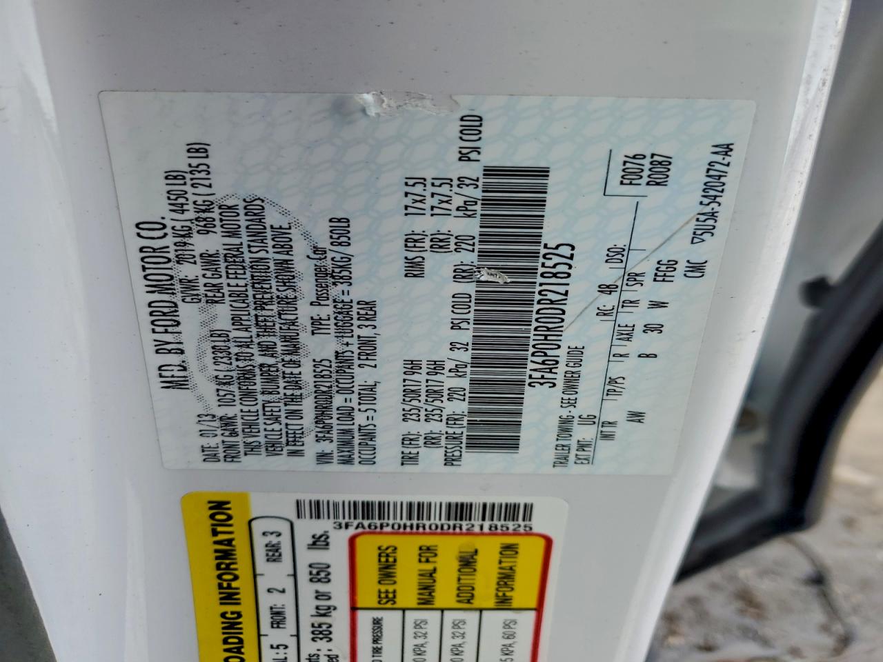 2013 FORD FUSION SE photo 12