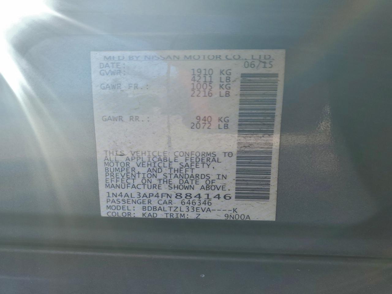 2015 NISSAN ALTIMA 2.5 photo 34
