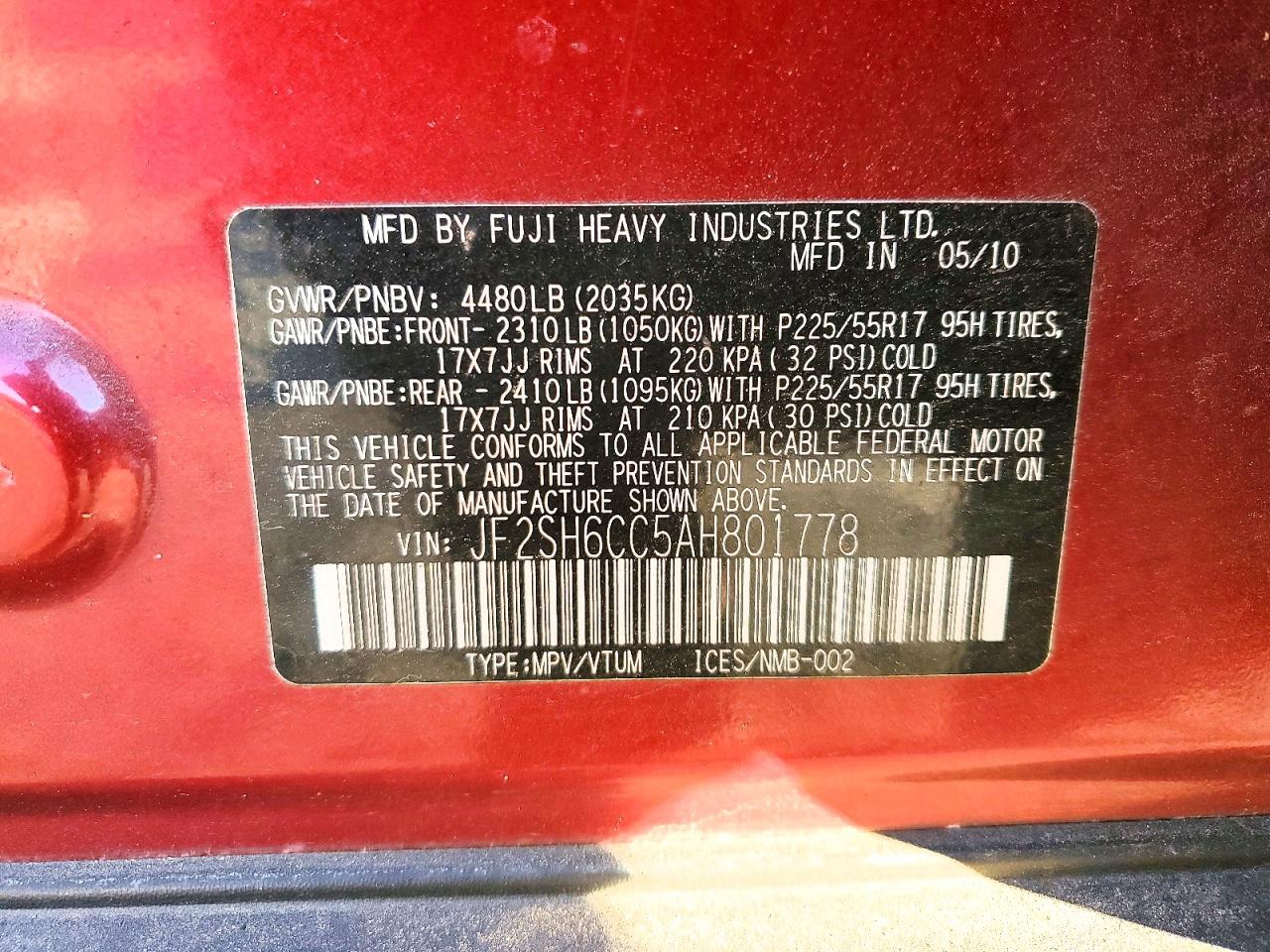 2010 SUBARU FORESTER 2.5X PREMIUM photo 25