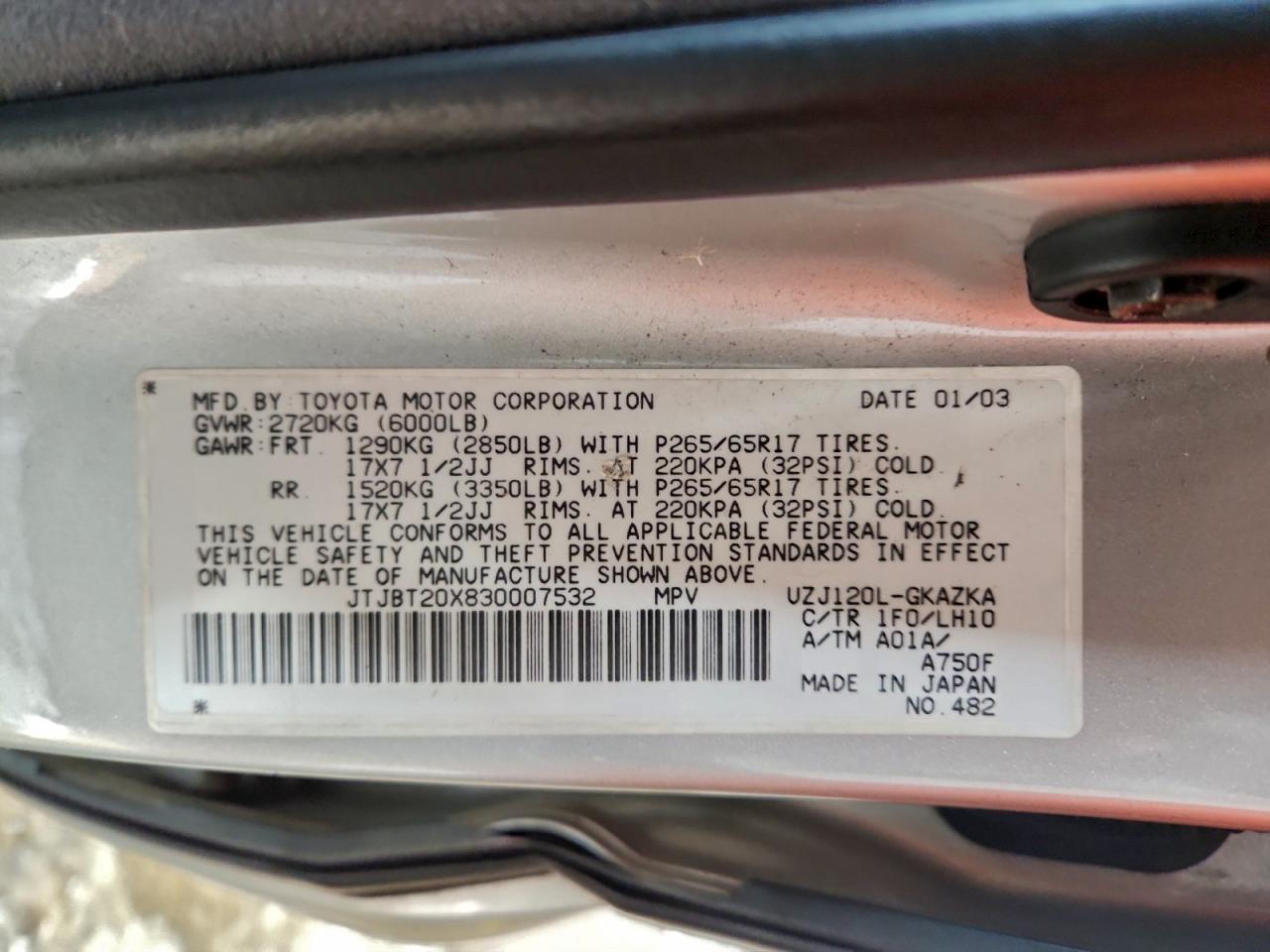 2003 LEXUS GX 470 photo 13