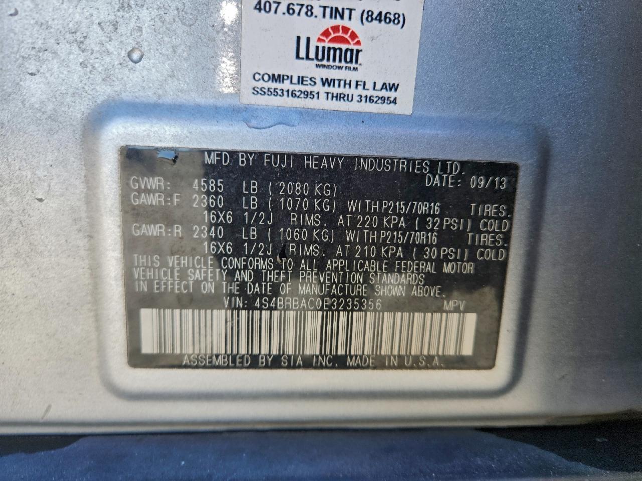 2014 SUBARU OUTBACK 2.5I photo 37