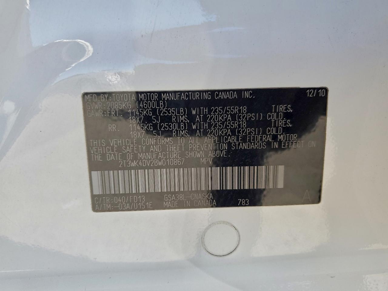 2011 TOYOTA RAV4 SPORT photo 12