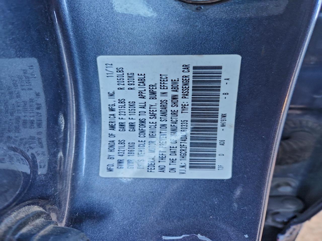 2013 HONDA ACCORD EX photo 25